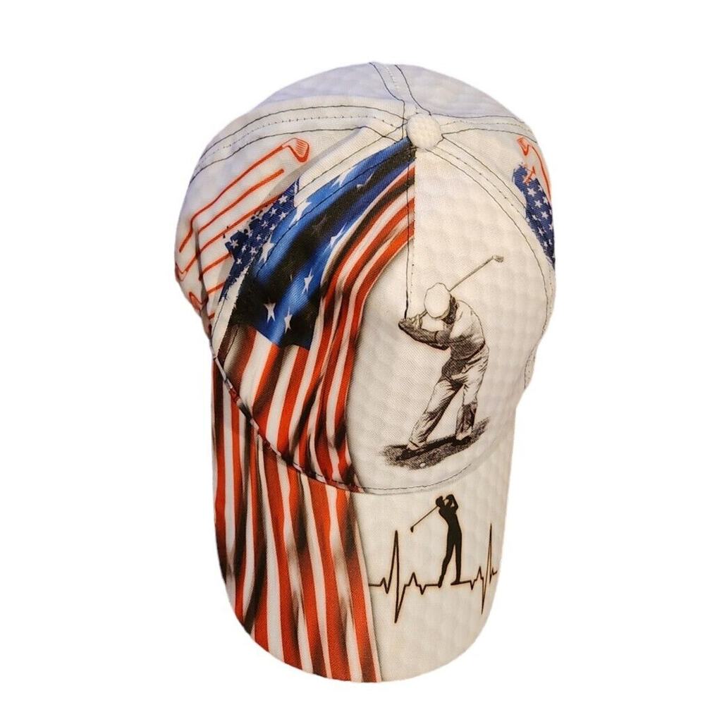 Patriotic GOLF Multi Color Hat Snapback Baseball Cap Worn Once - Picture 2 of 6